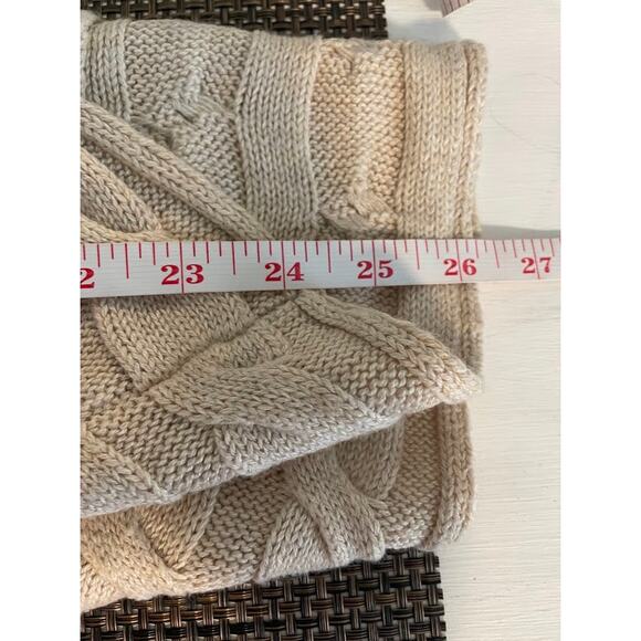 Beige Cardigan Womens Small Short Sleeve Sweater Tan Knit Open Top Boho Shirt - Picture 11 of 11